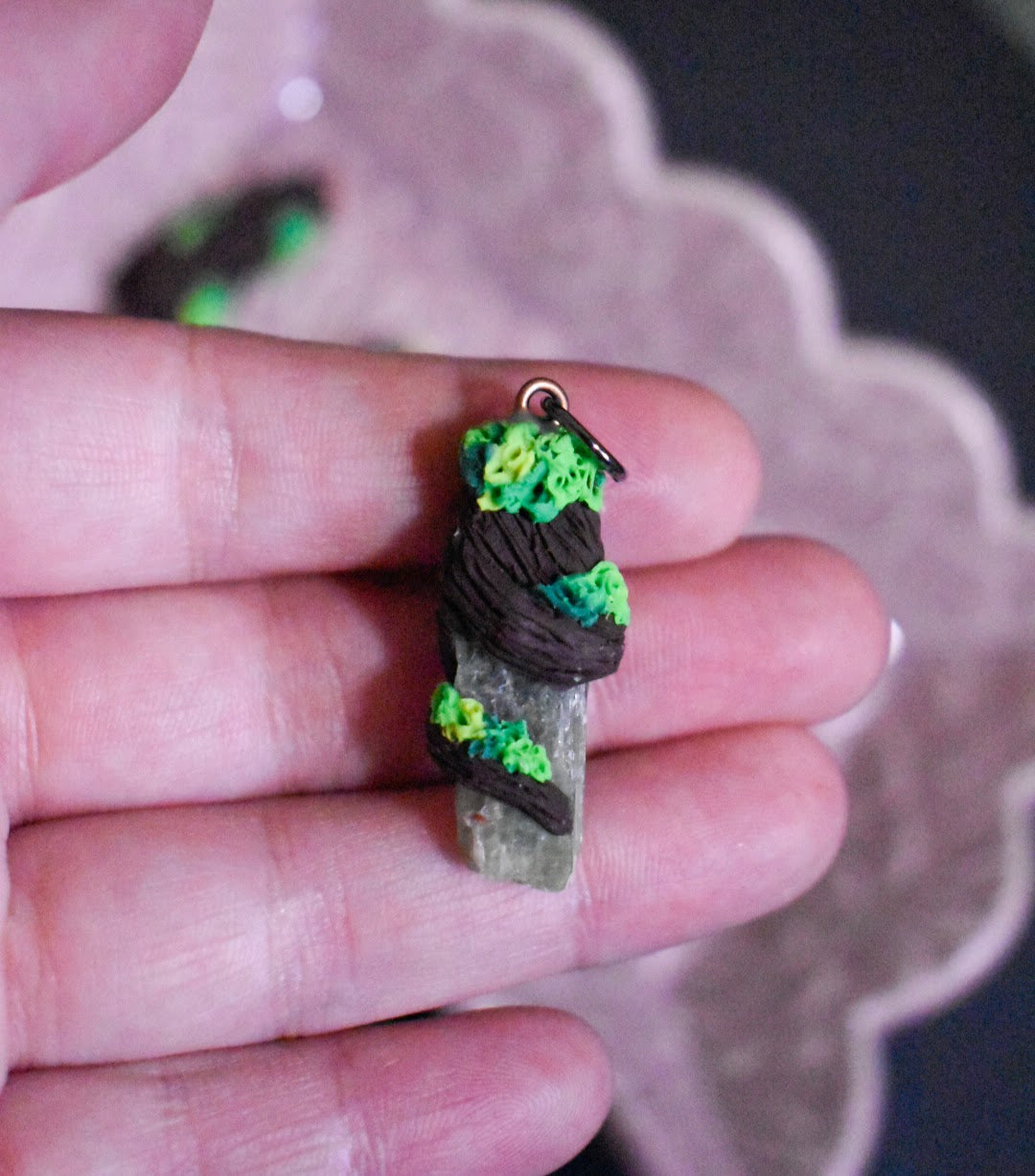 Gemstone Tree Branch Pendants