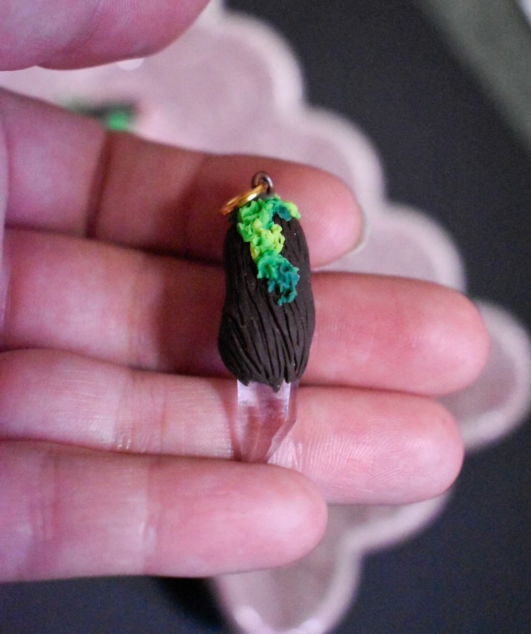 Gemstone Tree Branch Pendants