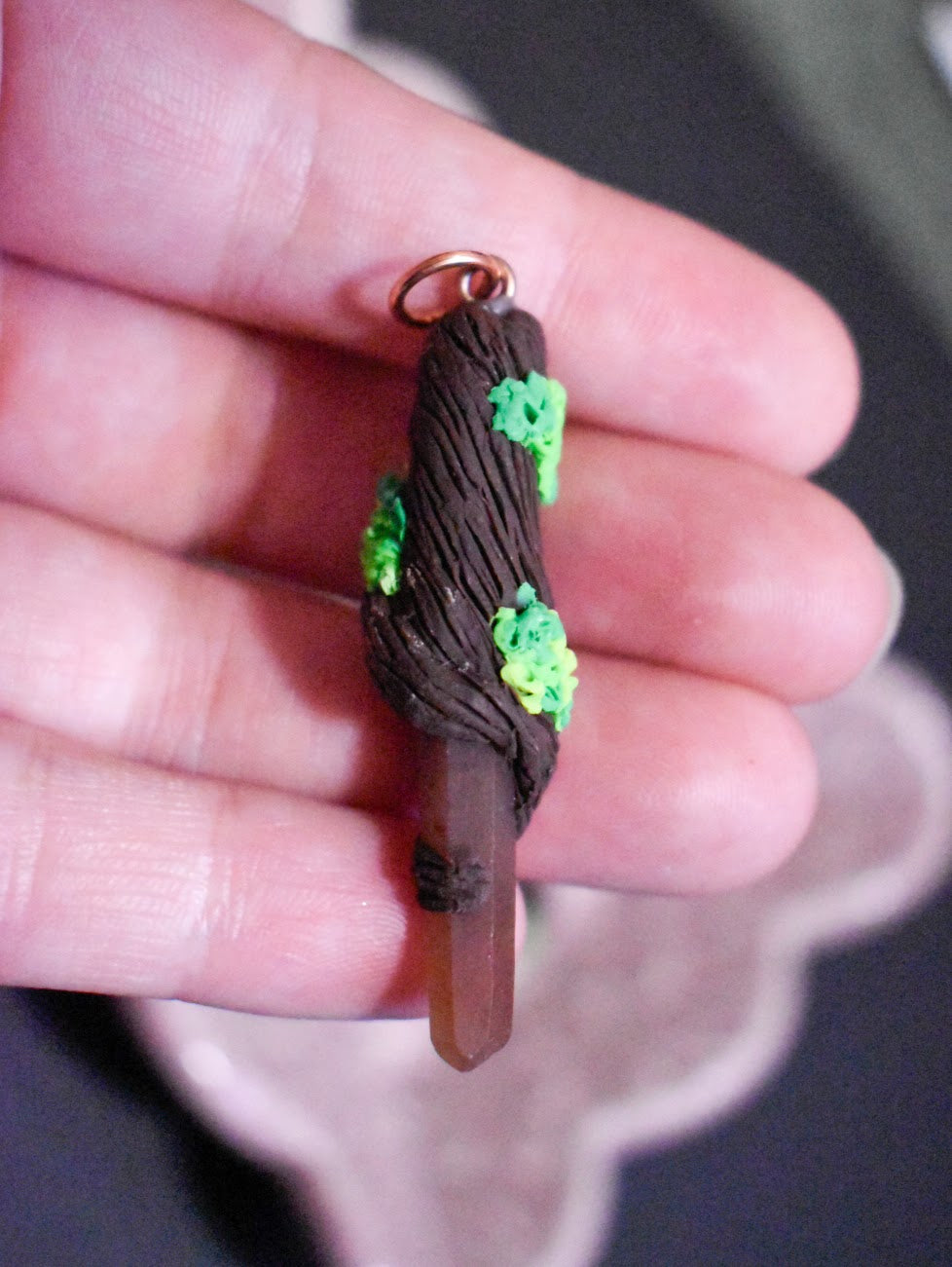 Gemstone Tree Branch Pendants