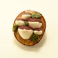 Mushroom Sculptures with Real Moss on Real Wood Slices Polymer Clay Epoxy Resin