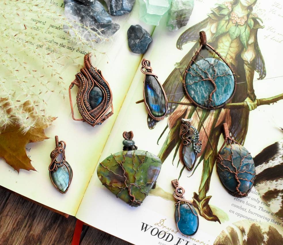 Gemstone Copper Pendants