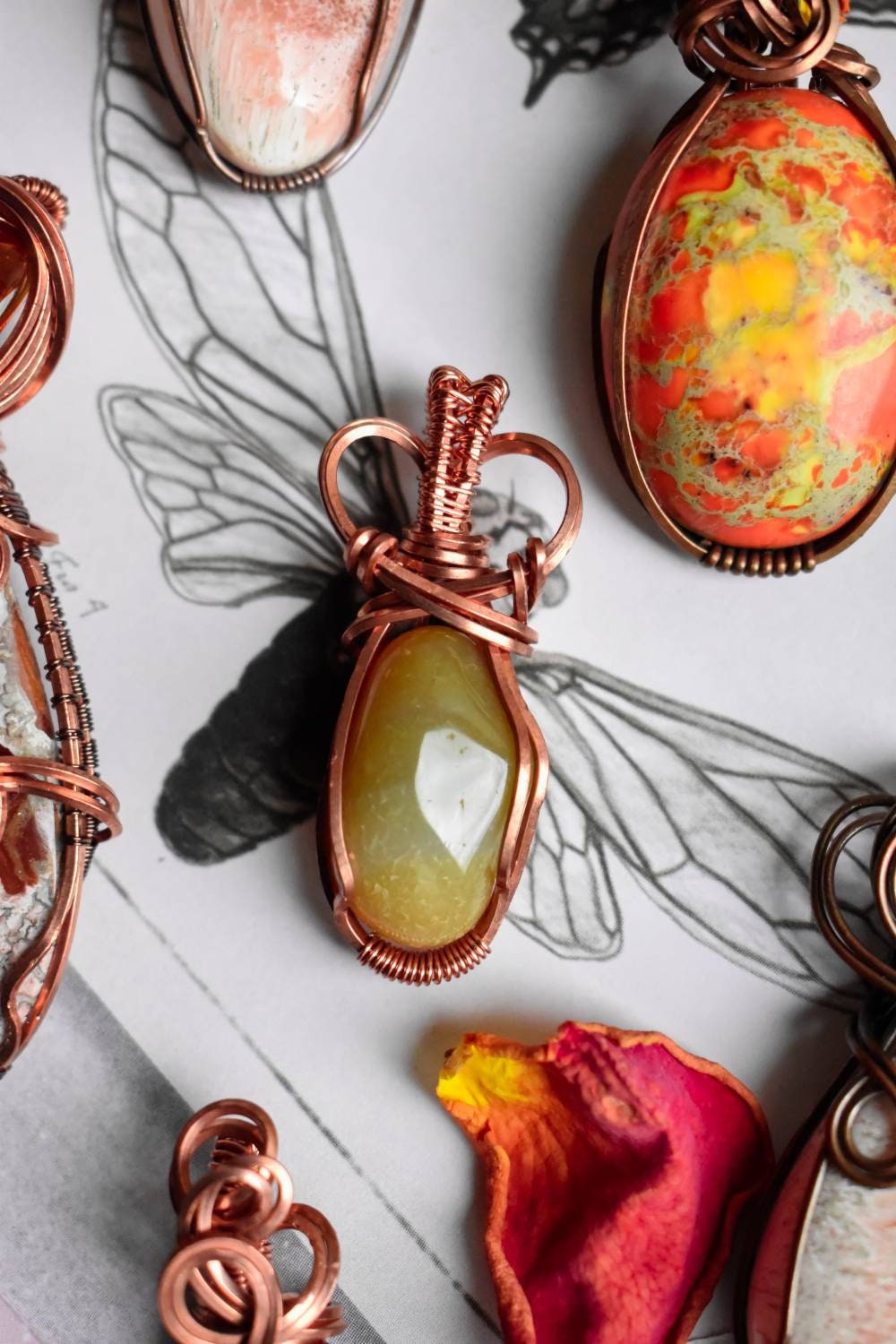 Gemstone Copper Pendants