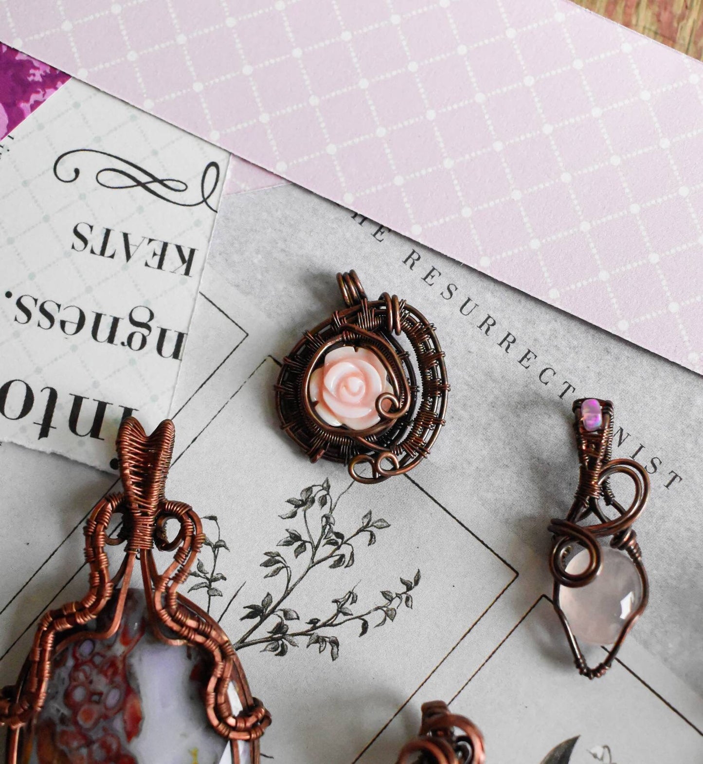 Gemstone Copper Pendants