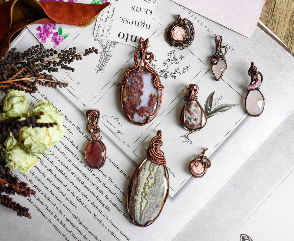 Gemstone Copper Pendants