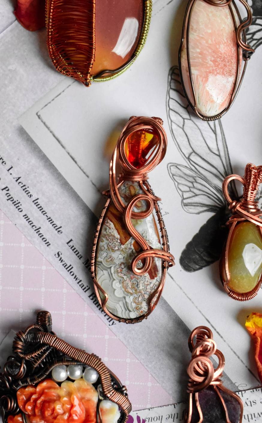 Gemstone Copper Pendants