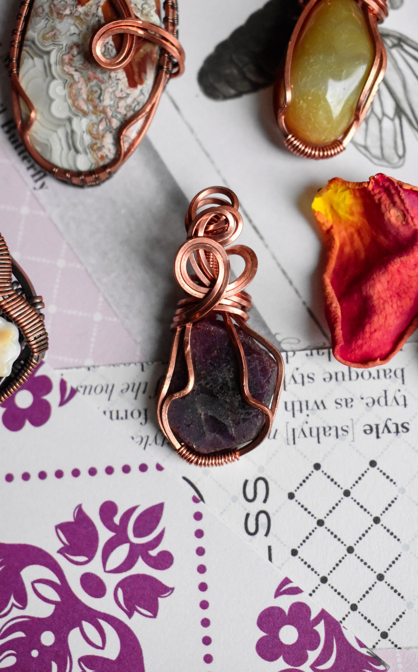 Gemstone Copper Pendants